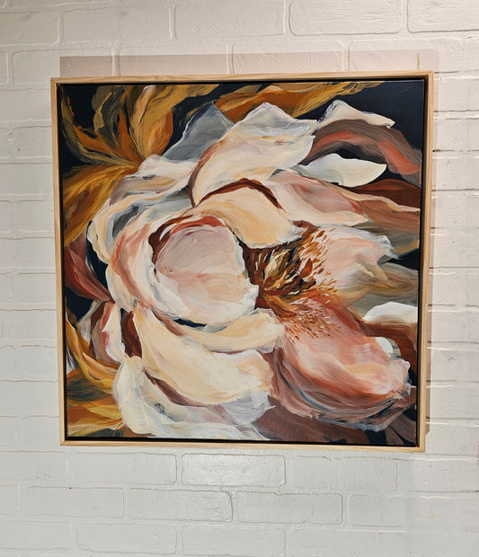 Growth_ Peony Flower Painting by Zoe White _ Acrylic on canvas