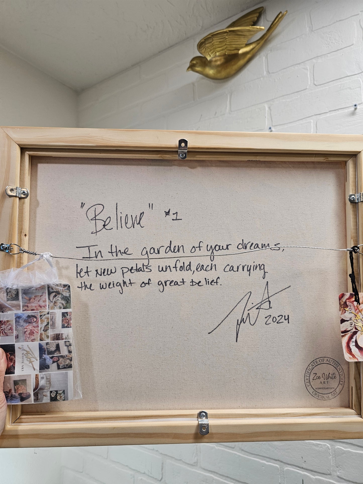 Believe Collection #1 _ Peony Flower Painting by Zoe White _ Acrylic on canvas