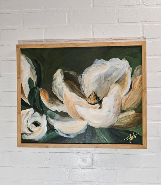 Sweet Moments Collection#3 _ Magnolia Flower Painting by Zoe White _ Acrylic on canvas