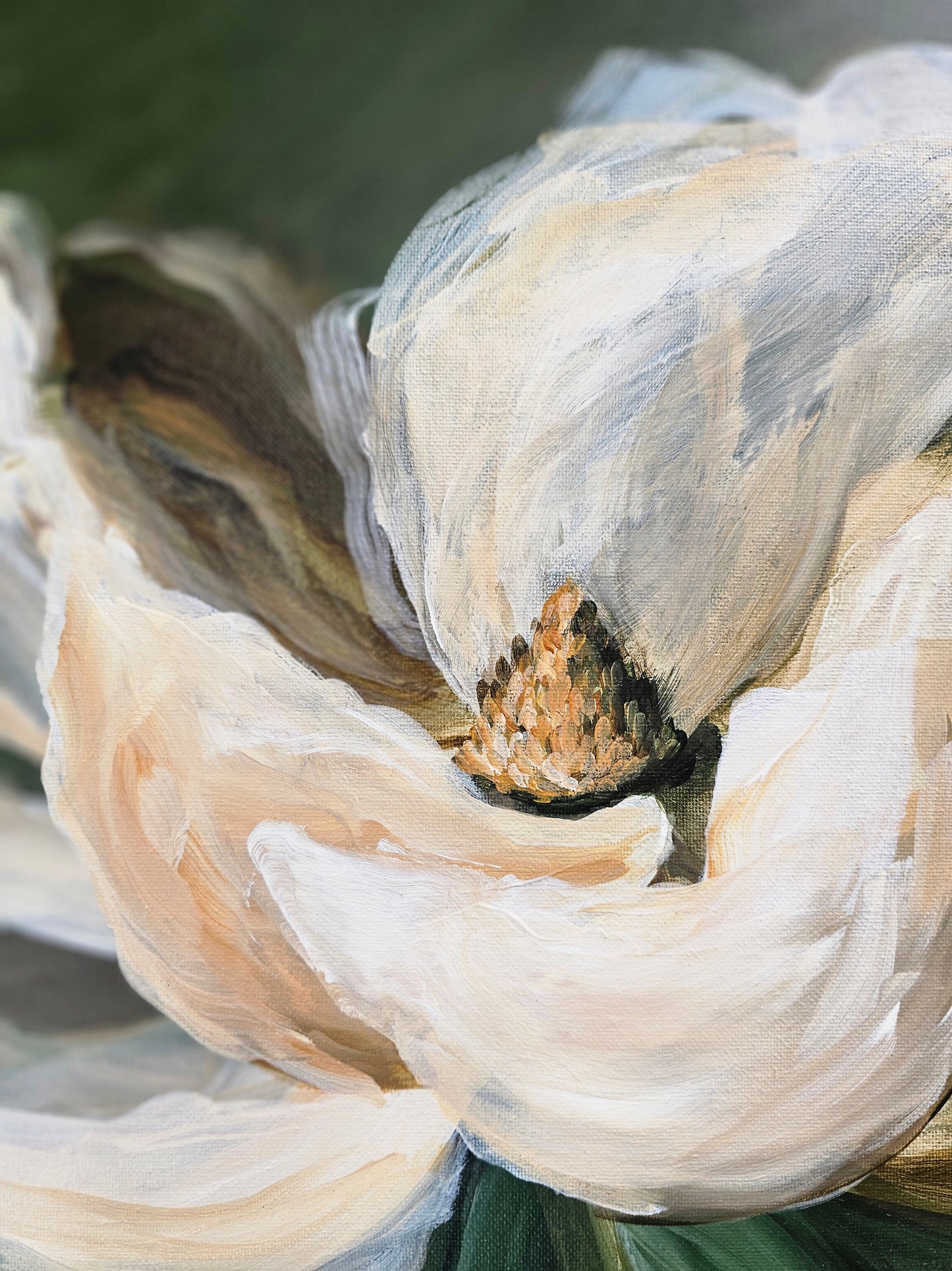 Sweet Moments Collection#3 _ Magnolia Flower Painting by Zoe White _ Acrylic on canvas