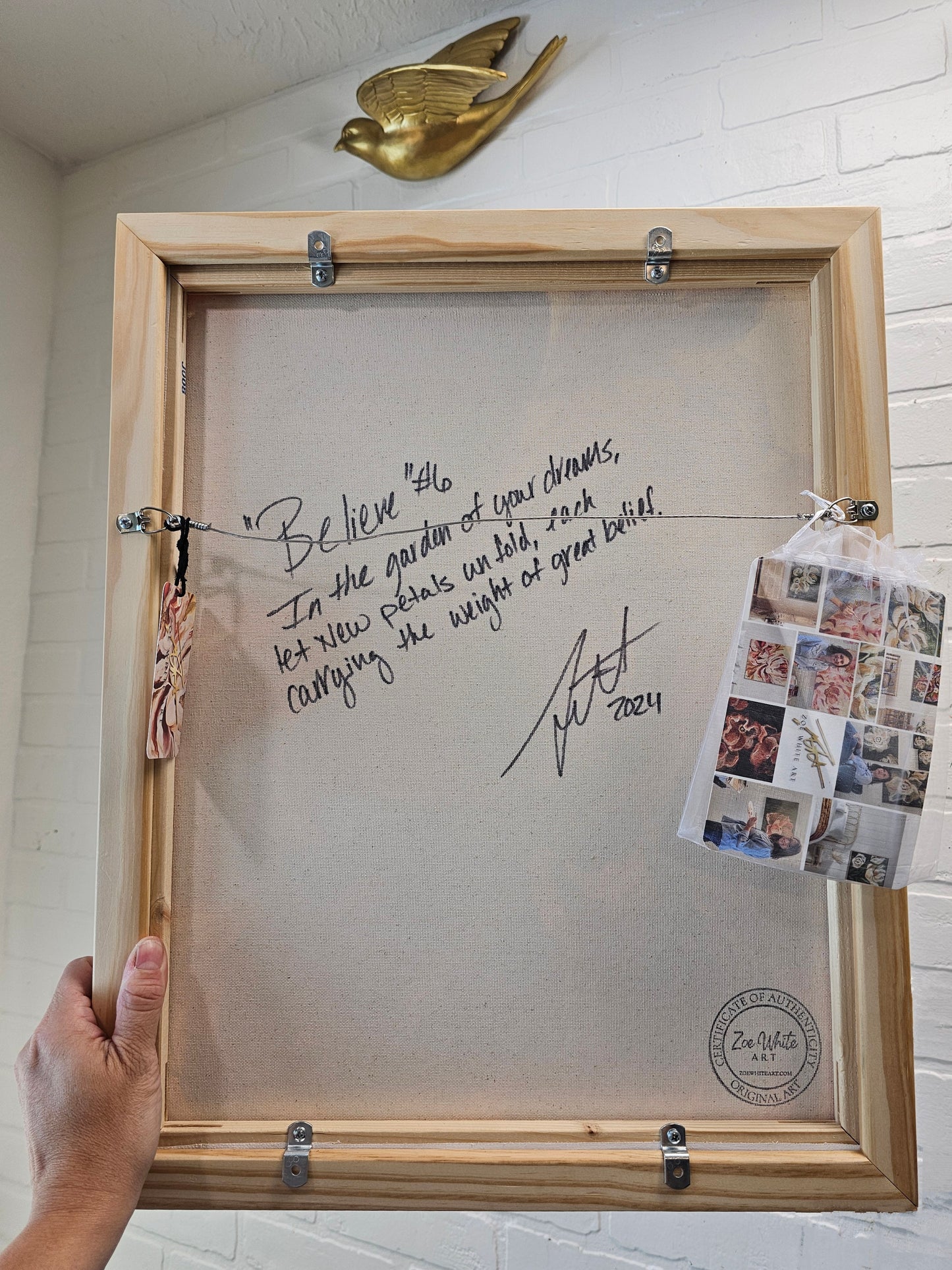 Believe Collection #6_ Peony Flower Painting by Zoe White _ Acrylic on canvas