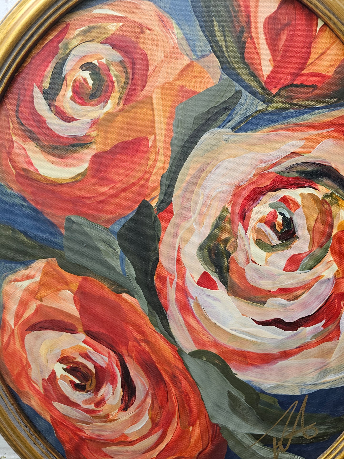 Boldness #1 _Rose Flower Painting by Zoe White _ Acrylic on canvas