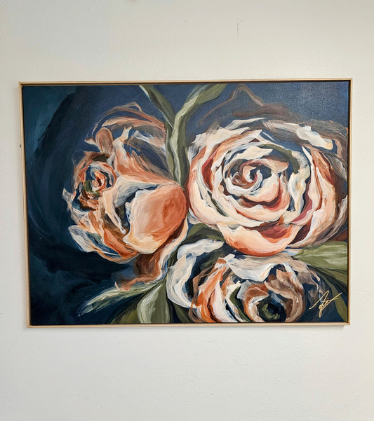 The Heritage Collection #12 Rose Flower Painting by Zoe White _ Acrylic on canvas
