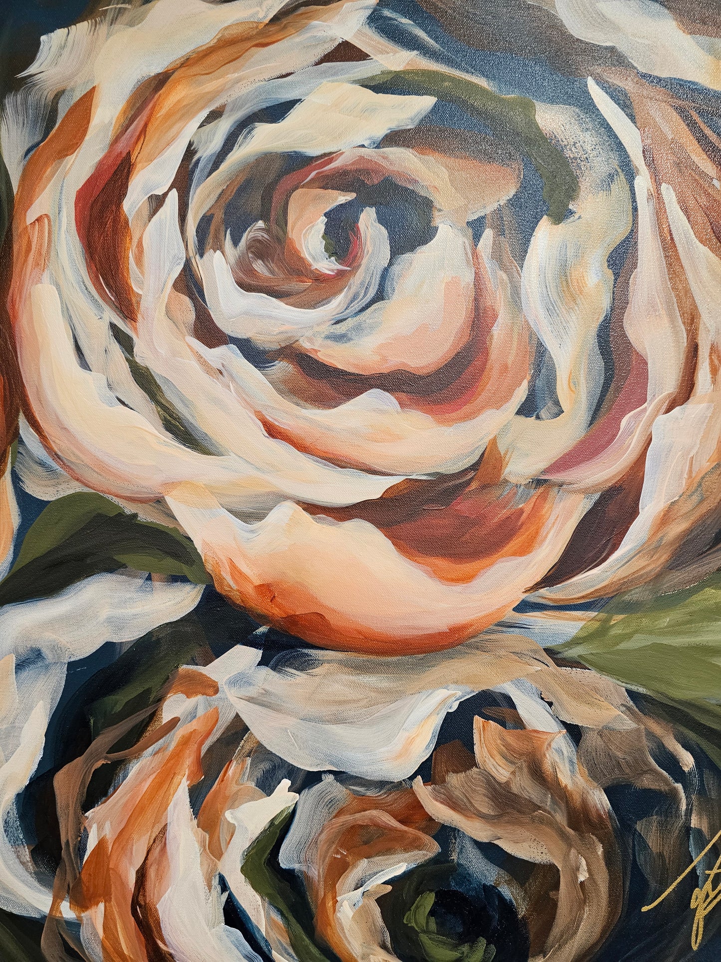 The Heritage Collection #12 Rose Flower Painting by Zoe White _ Acrylic on canvas