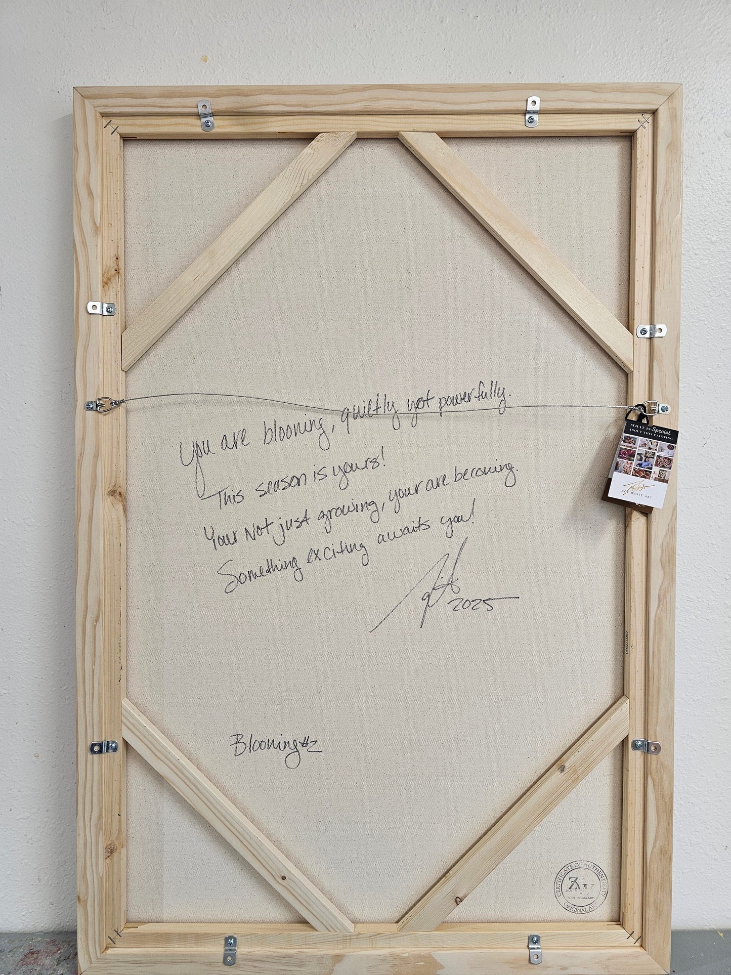 Blooming #2 _ Rose Flower Painting by Zoe White _ Acrylic on canvas