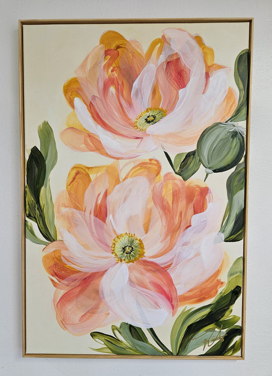 Purpose #1 _ Poppy Flower Painting by Zoe White _ Acrylic on canvas