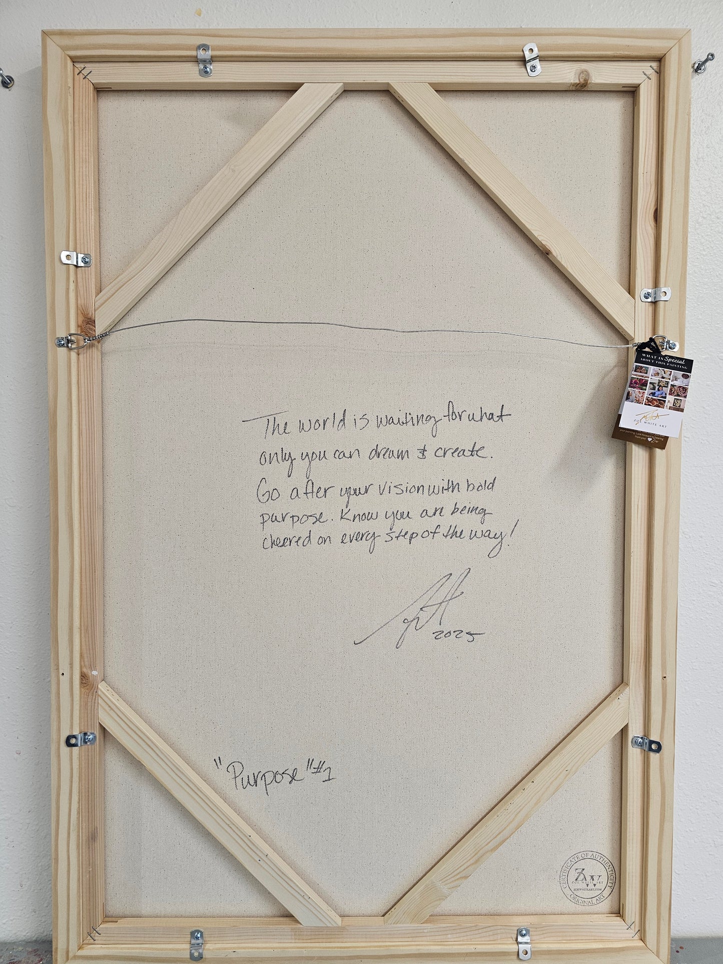 Purpose #1 _ Poppy Flower Painting by Zoe White _ Acrylic on canvas