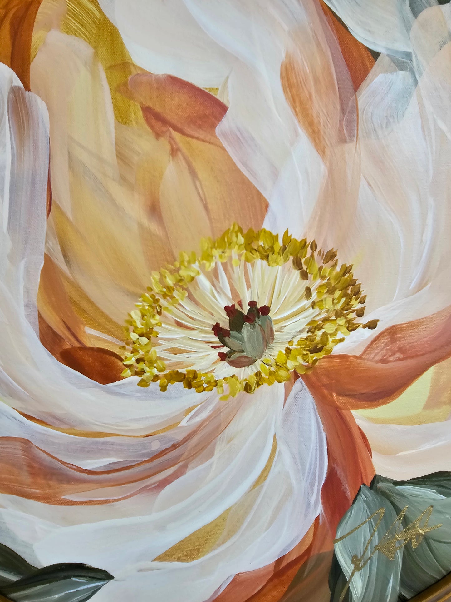 🔴SOLD Horizon _ Peony Flower Painting