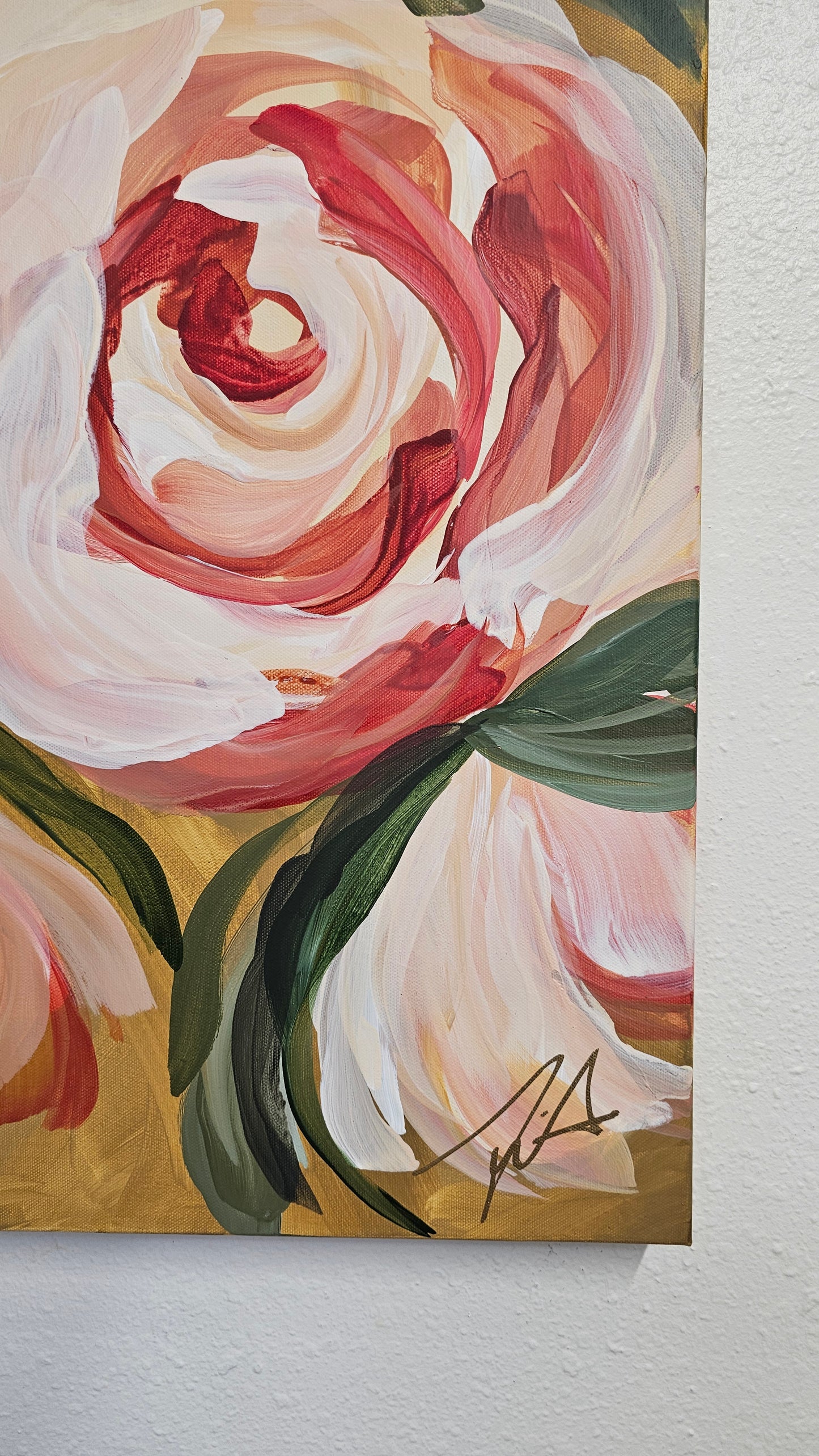 Beloved #6 _ Peony Flower Painting by Zoe White _ Acrylic on canvas