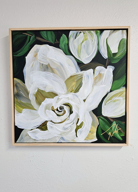 "Sweet Moments" #1 Flower Painting by Zoe White _ Acrylic on canvas