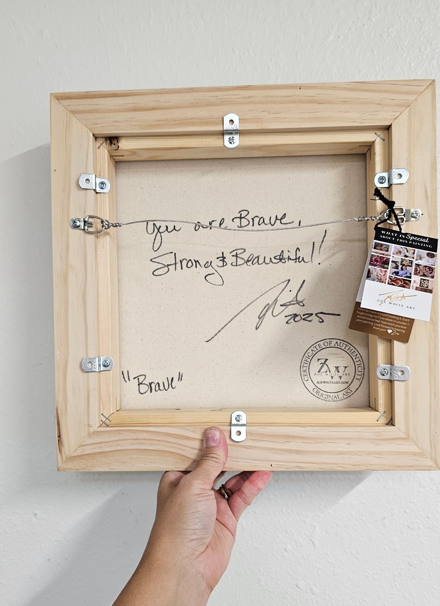 🔴SOLD "Brave" Magnolia Flower Painting by Zoe White _ Acrylic on canvas