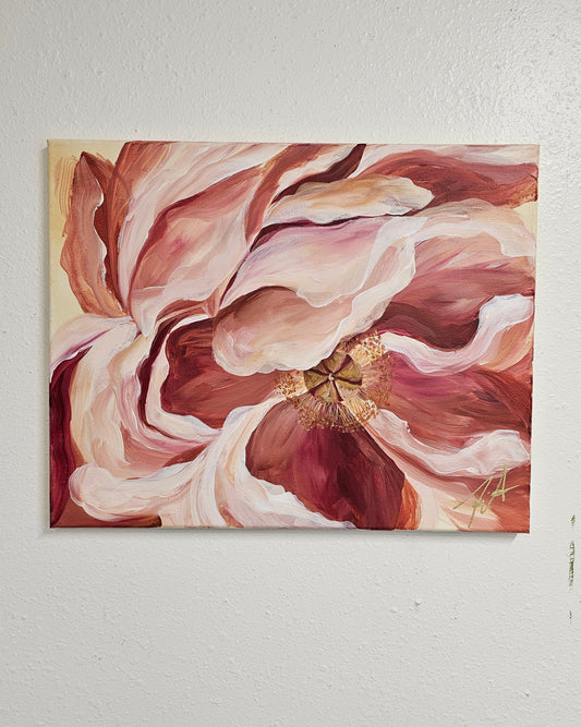 SALE 50% - Believe Collection #1 _ Peony Flower Painting by Zoe White _ Acrylic on canvas