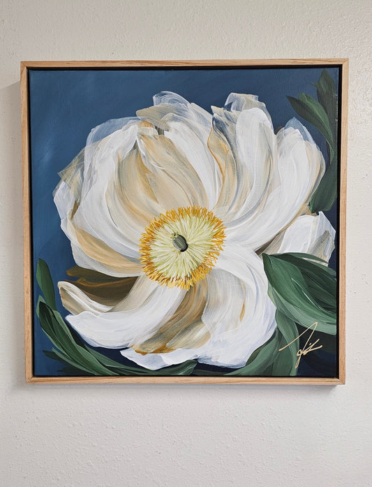 "Journey" #2 Poppy Flower Painting by Zoe White _ Acrylic on canvas