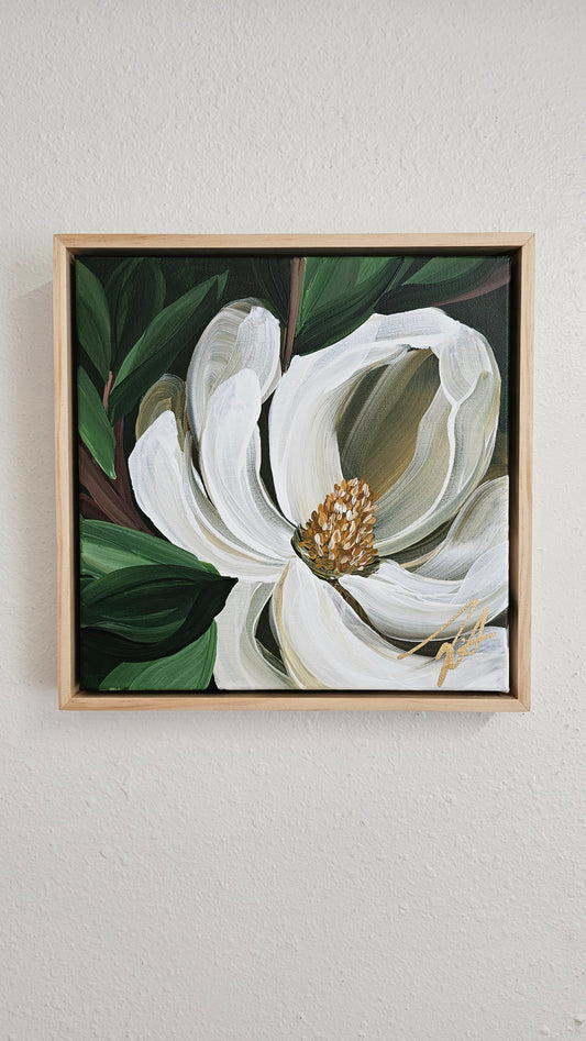 "Beautiful" 1 Magnolia Flower Painting by Zoe White _ Acrylic on canvas