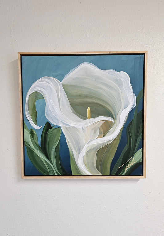 "Elegant" #2 Calla Lily Flower Painting by Zoe White _ Acrylic on canvas