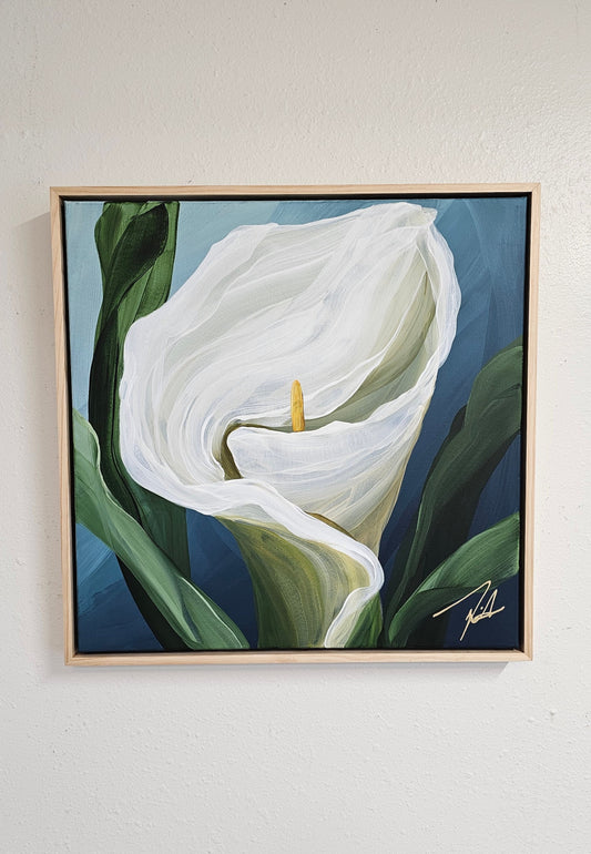 "Elegant" #3 Calla Lily Flower Painting by Zoe White _ Acrylic on canvas