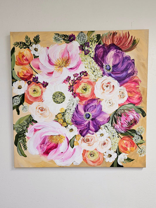 Gather bouquet_ Original Floral Painting – Zoe White Art
