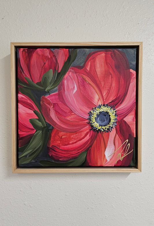 "Your Dreams" #2 _ Anemone Flower Painting by Zoe White _ Acrylic on canvas