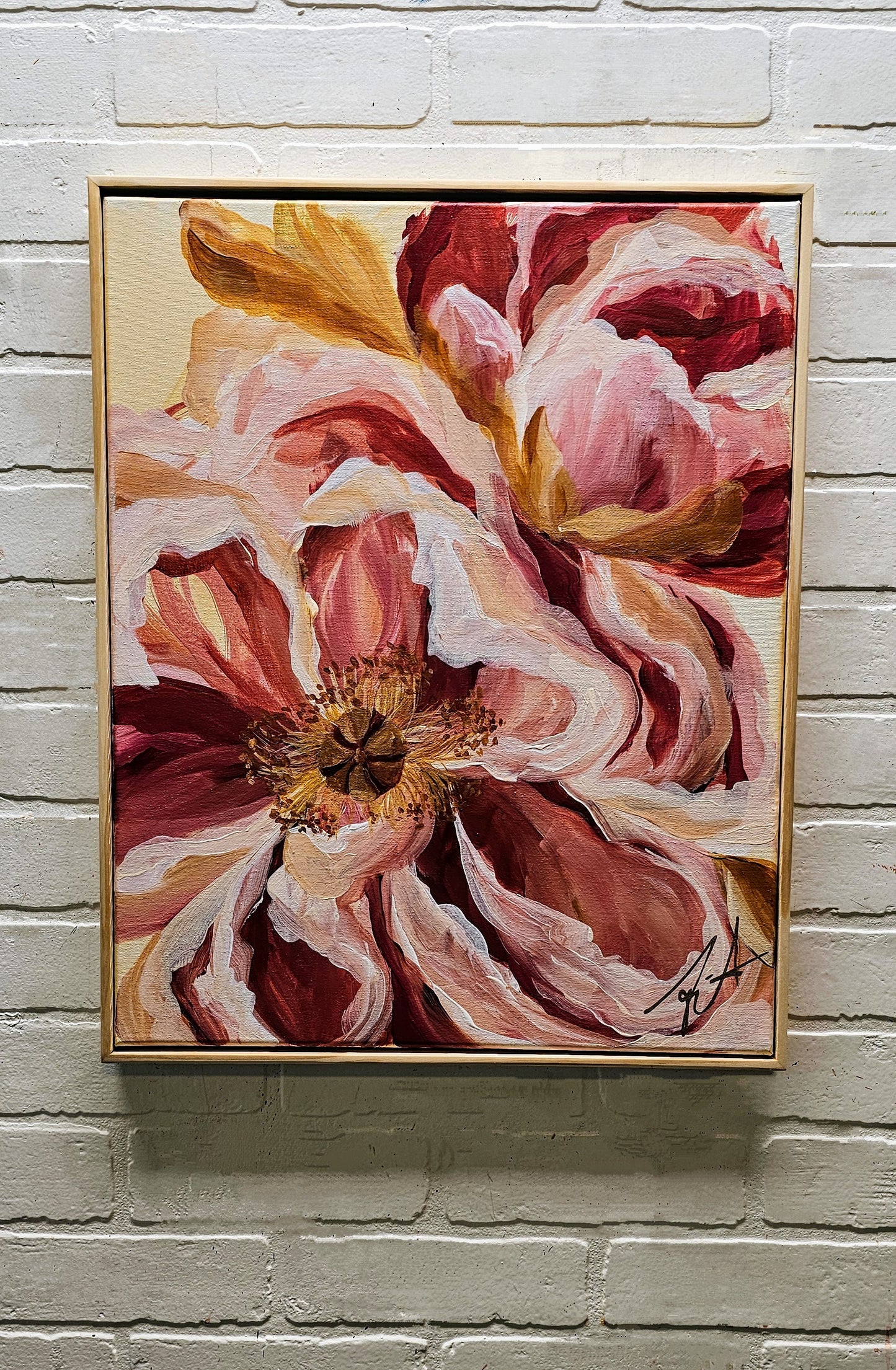 Believe Collection #6_ Peony Flower Painting by Zoe White _ Acrylic on canvas