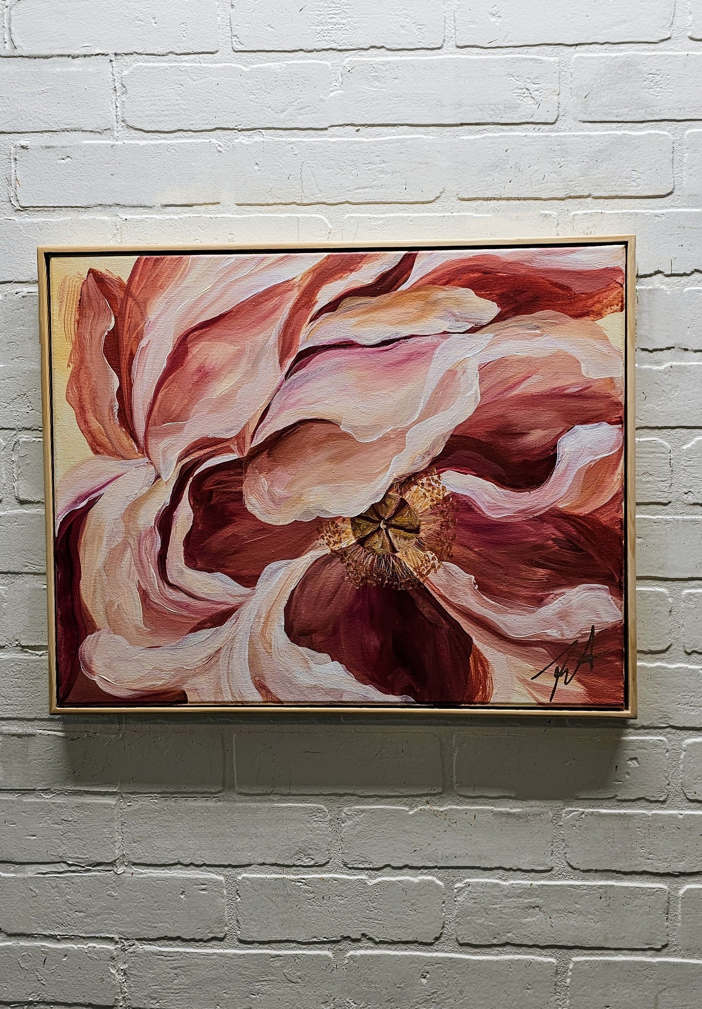 Believe Collection #1 _ Peony Flower Painting by Zoe White _ Acrylic on canvas