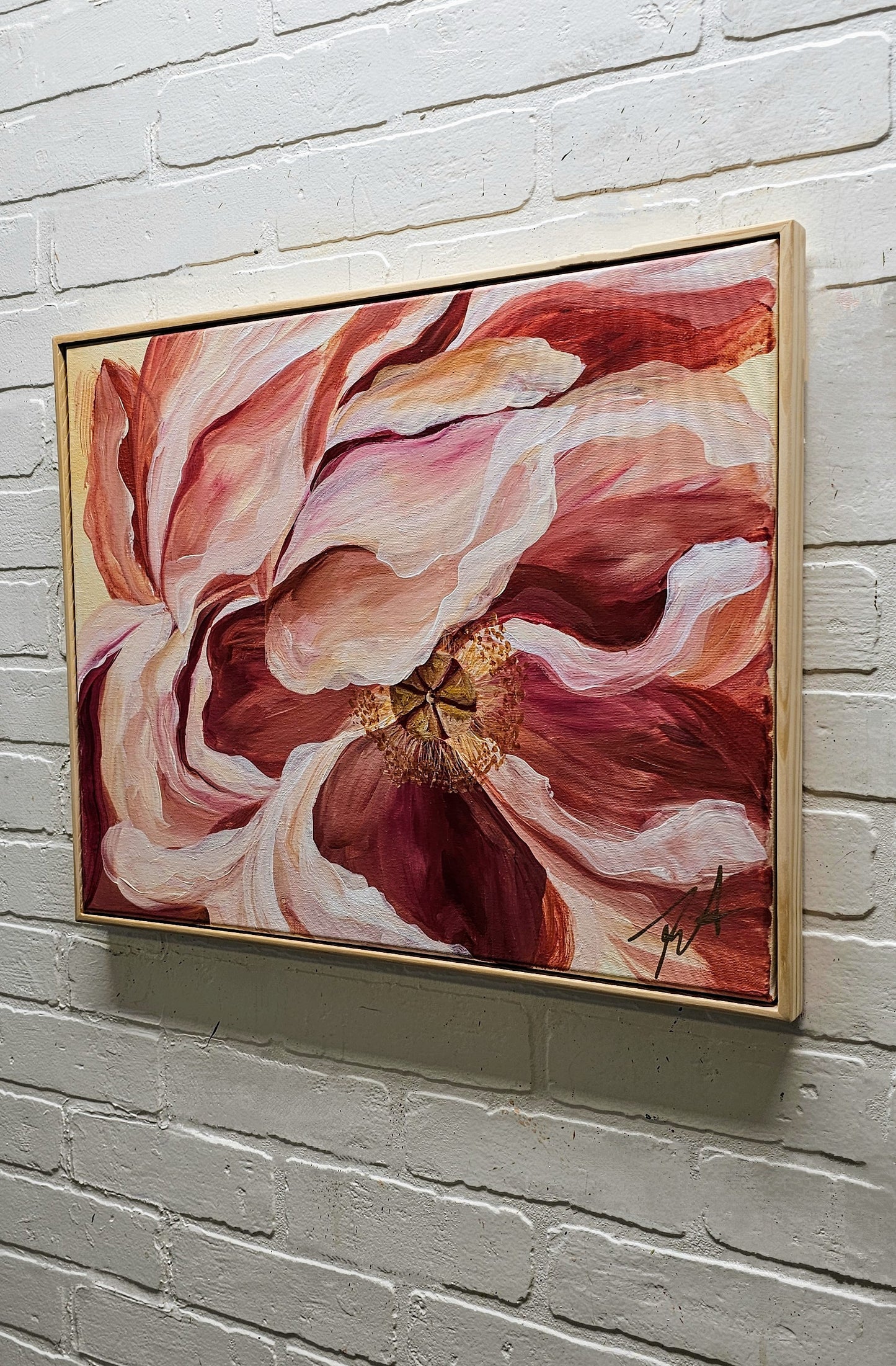 Believe Collection #1 _ Peony Flower Painting by Zoe White _ Acrylic on canvas