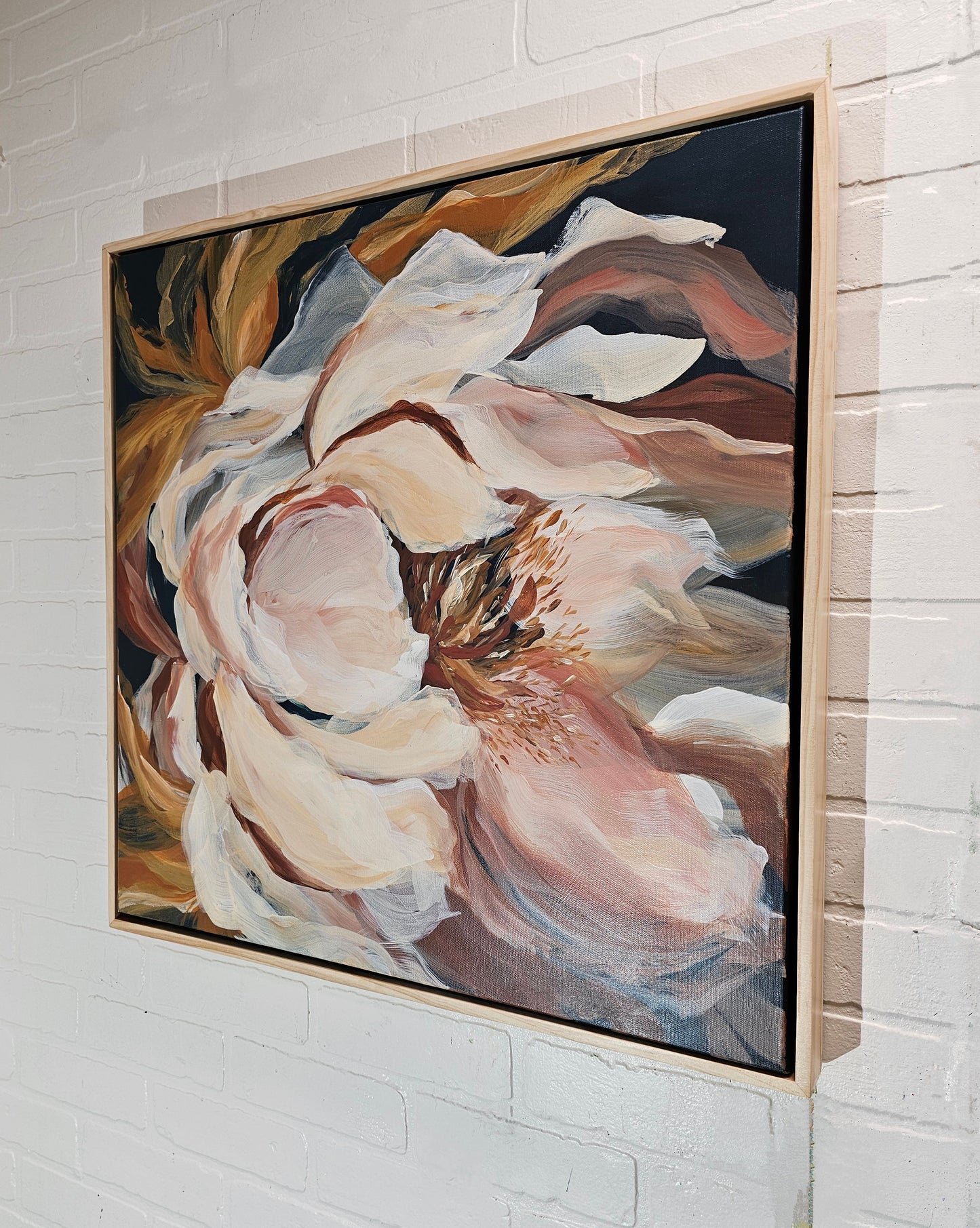 Growth_ Peony Flower Painting by Zoe White _ Acrylic on canvas