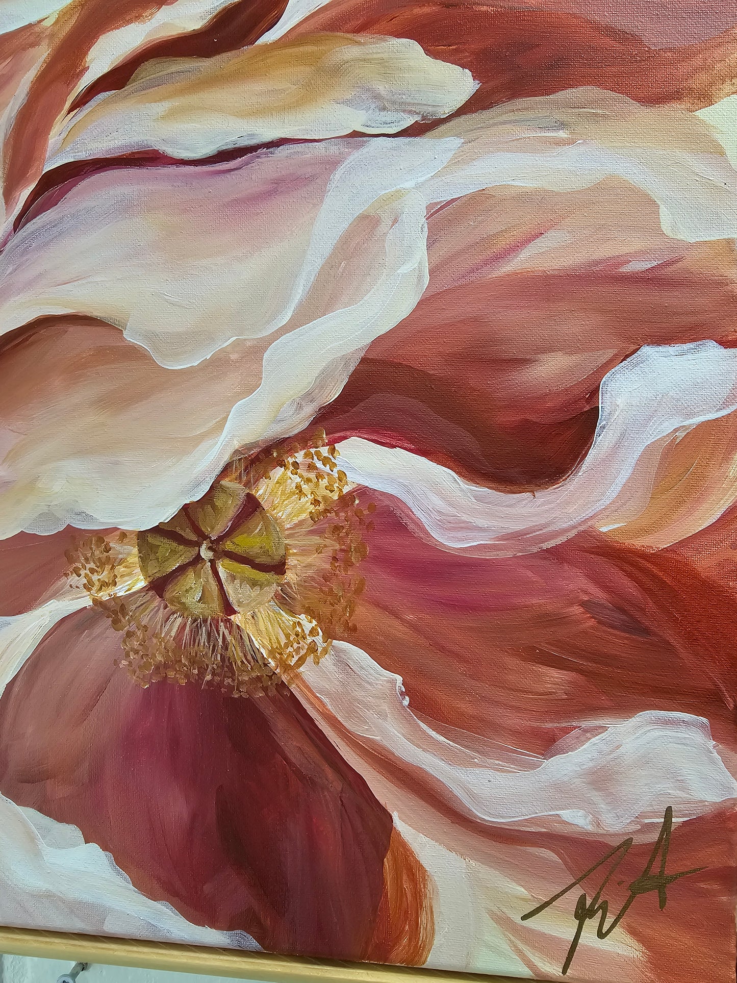 Believe Collection #1 _ Peony Flower Painting by Zoe White _ Acrylic on canvas