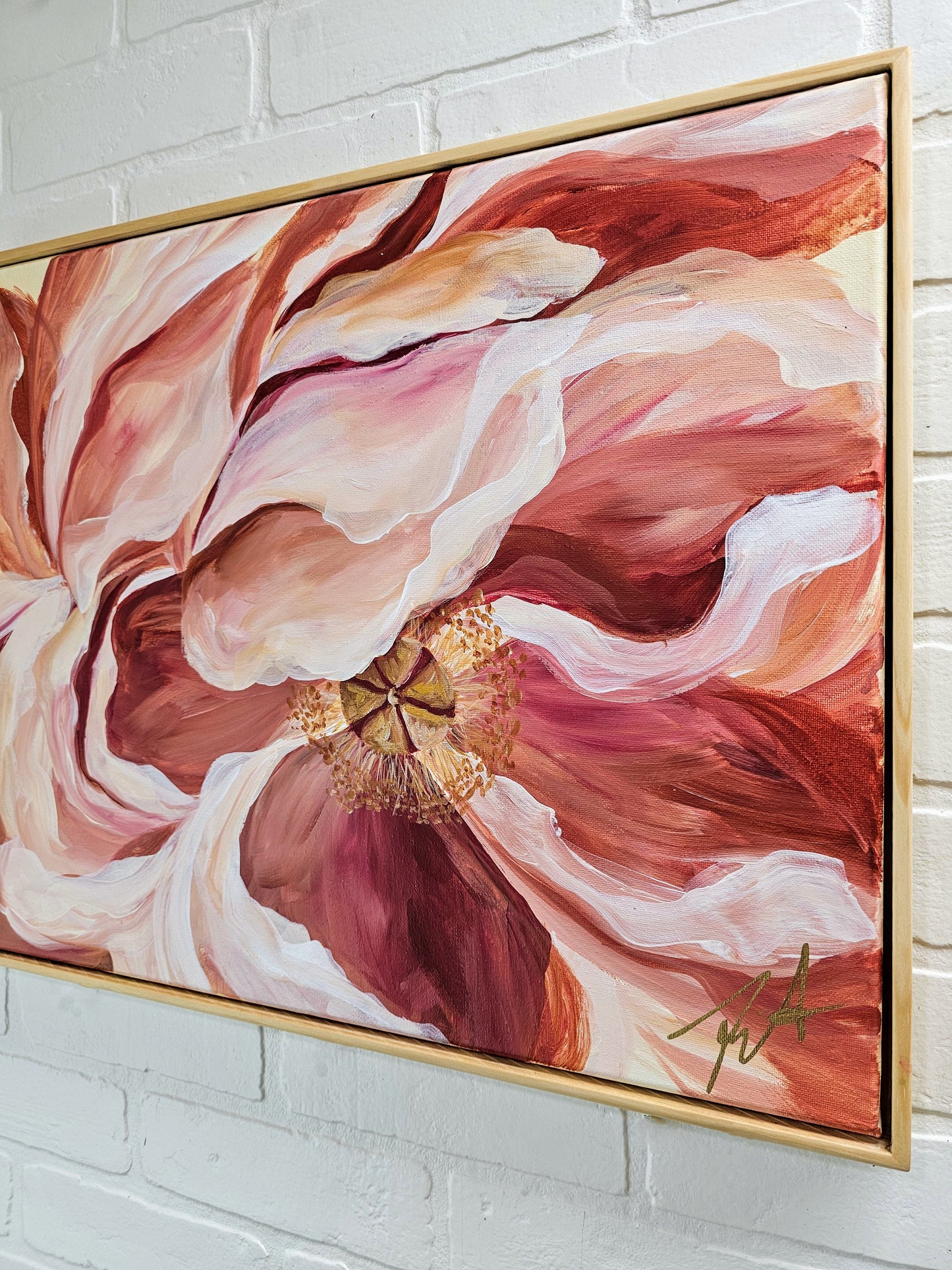 Believe Collection #1 _ Peony Flower Painting by Zoe White _ Acrylic on canvas