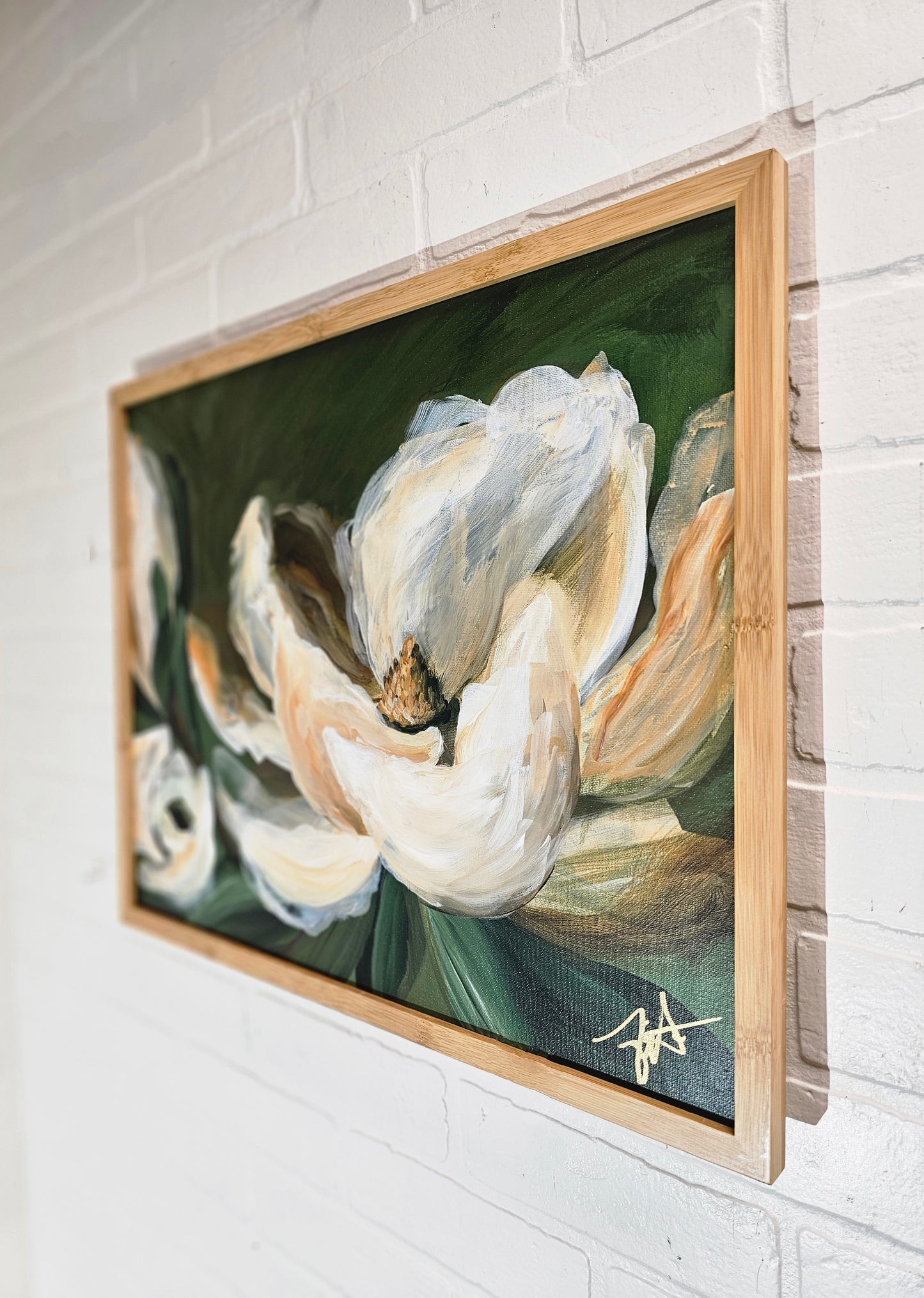 Sweet Moments Collection#3 _ Magnolia Flower Painting by Zoe White _ Acrylic on canvas