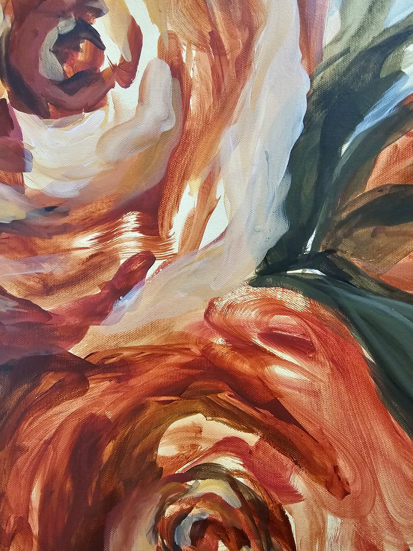 The Heritage Collection #10 Rose Flower Painting by Zoe White _ Acrylic on canvas