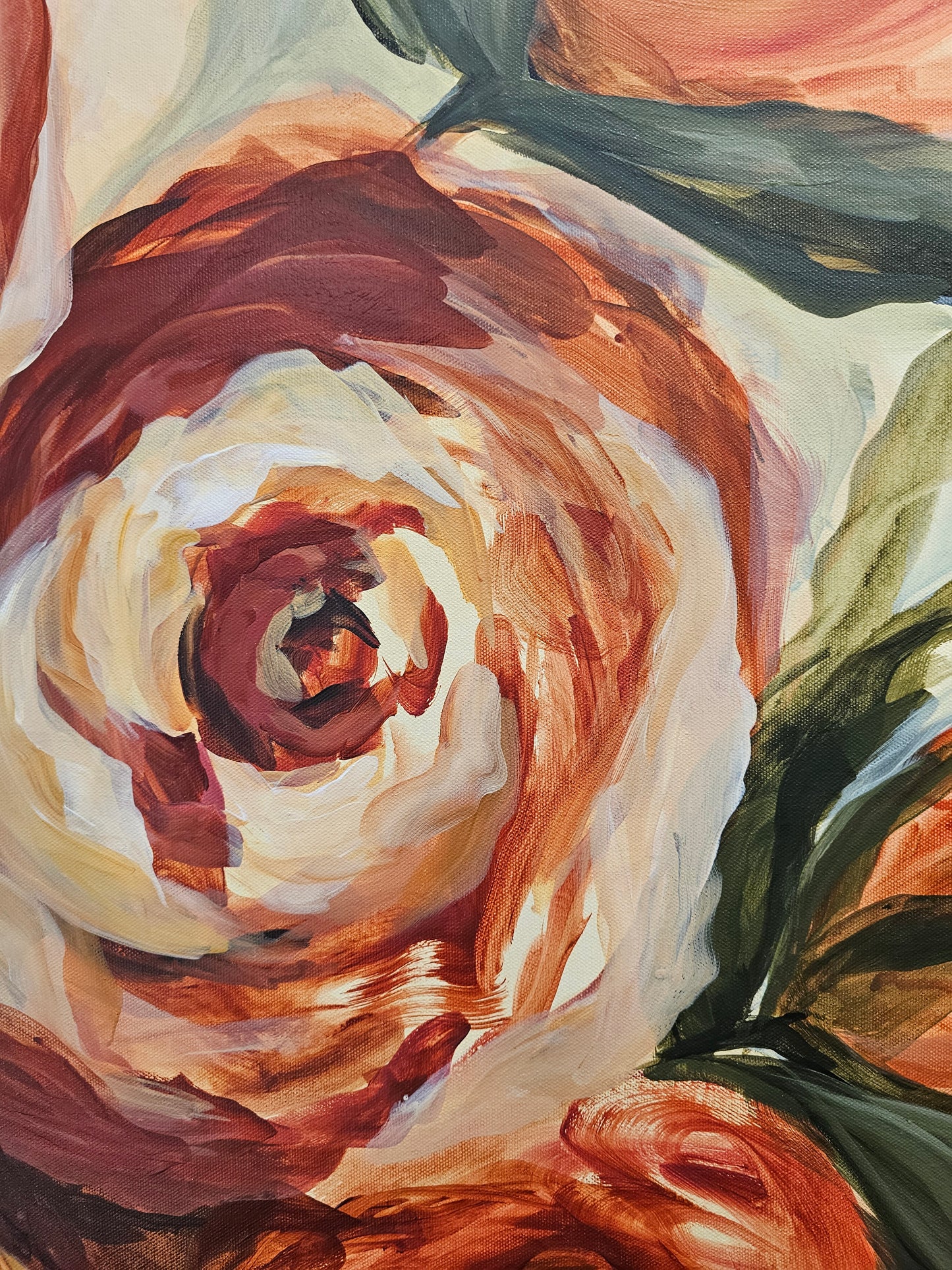 The Heritage Collection #10 Rose Flower Painting by Zoe White _ Acrylic on canvas