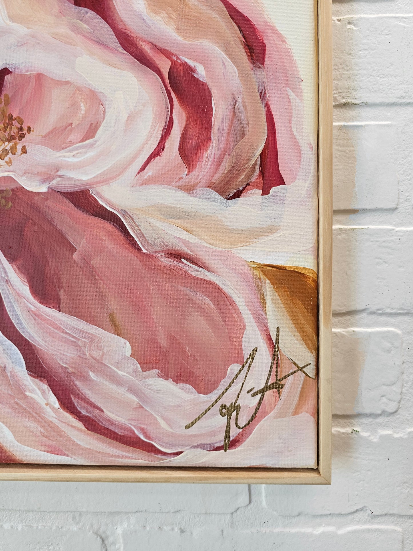 Believe Collection #6_ Peony Flower Painting by Zoe White _ Acrylic on canvas