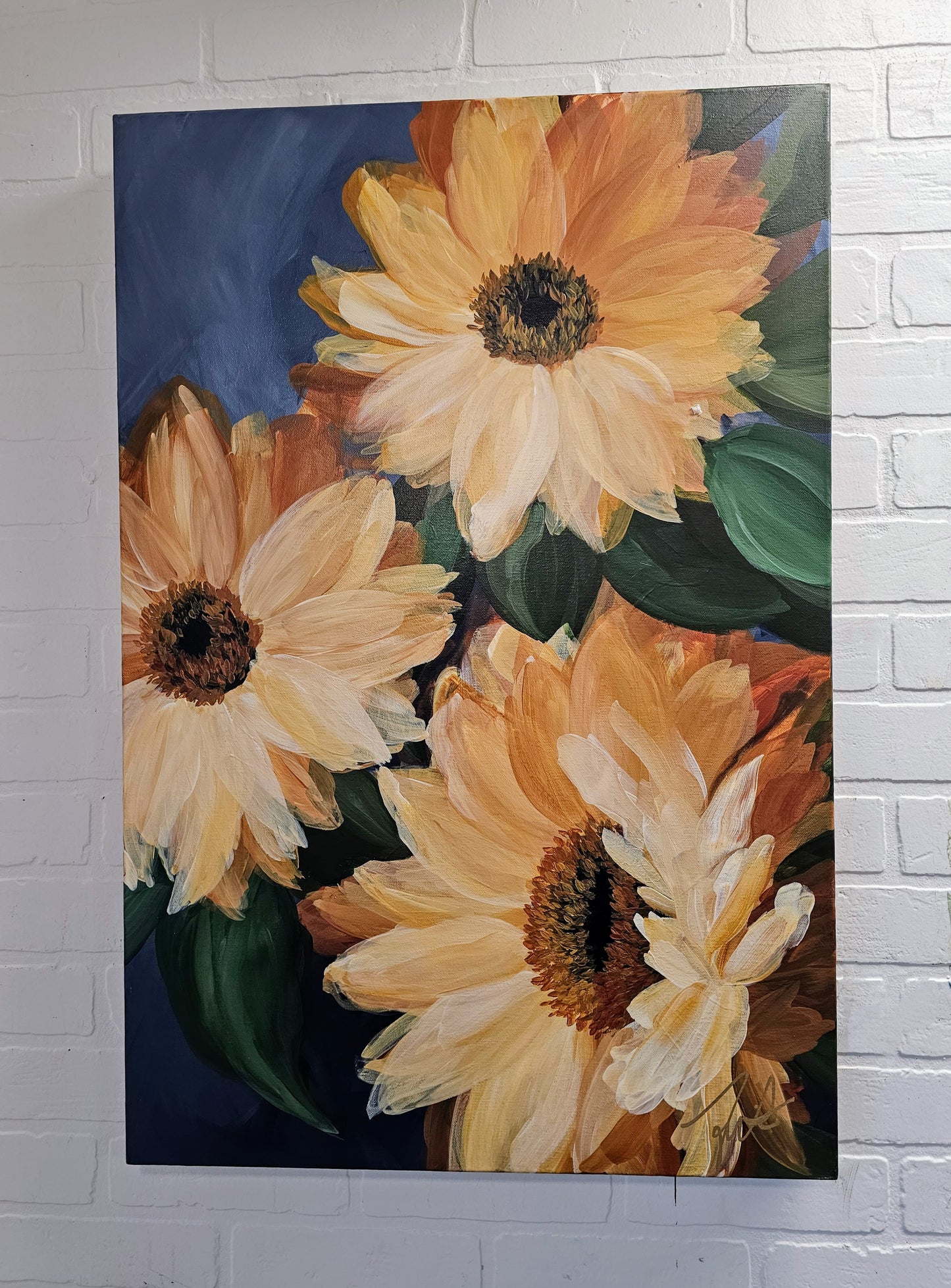 Shine_ Sunflower Flower Painting by Zoe White _ Acrylic on canvas