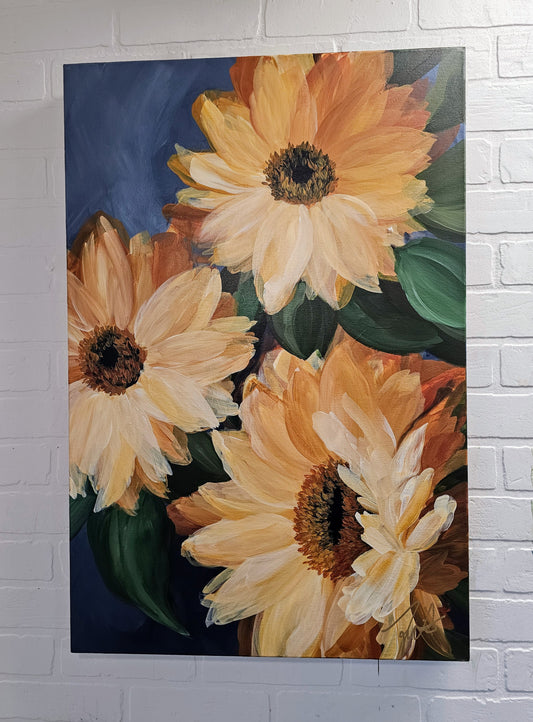 Shine_ Sunflower Flower Painting by Zoe White _ Acrylic on canvas