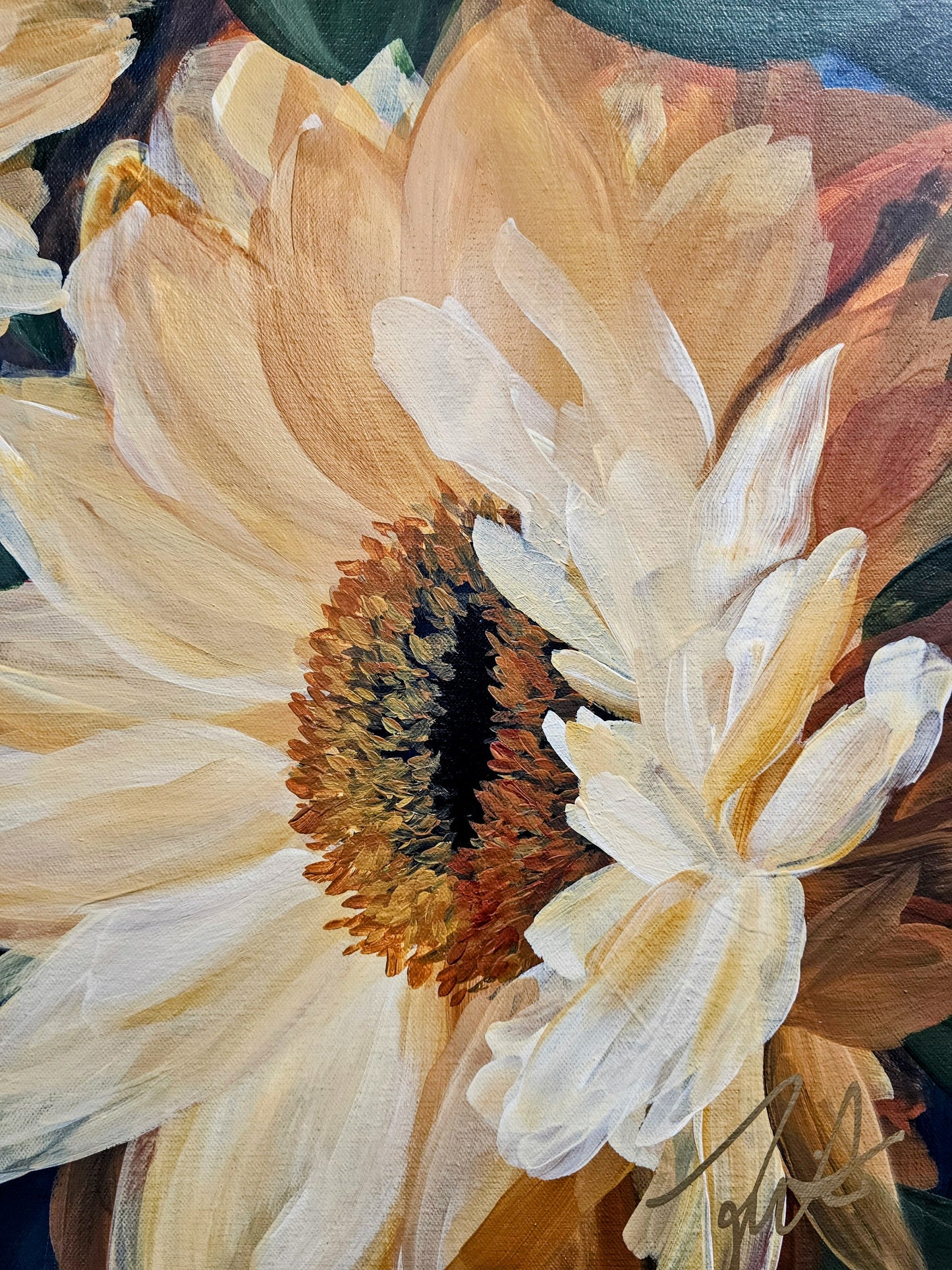 Shine_ Sunflower Flower Painting by Zoe White _ Acrylic on canvas