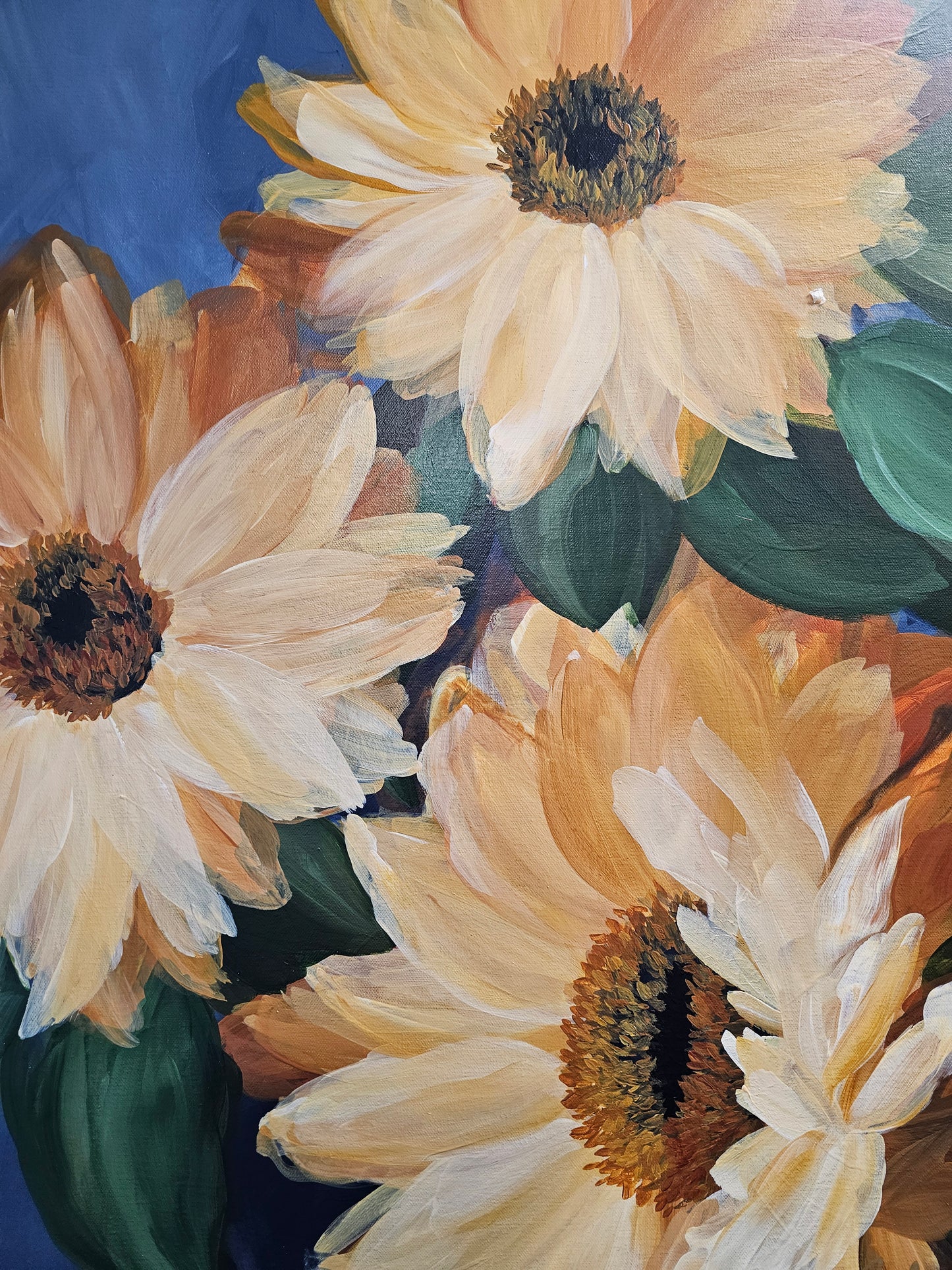 Shine_ Sunflower Flower Painting by Zoe White _ Acrylic on canvas