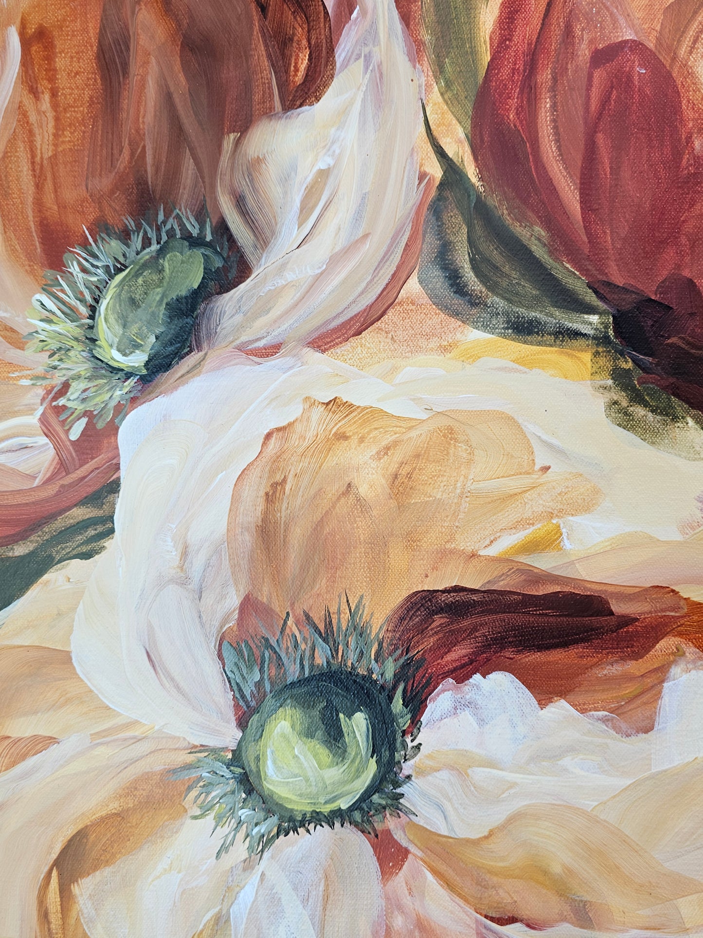 Future Awaits #1_ Poppy Flower Painting by Zoe White _ Acrylic on canvas