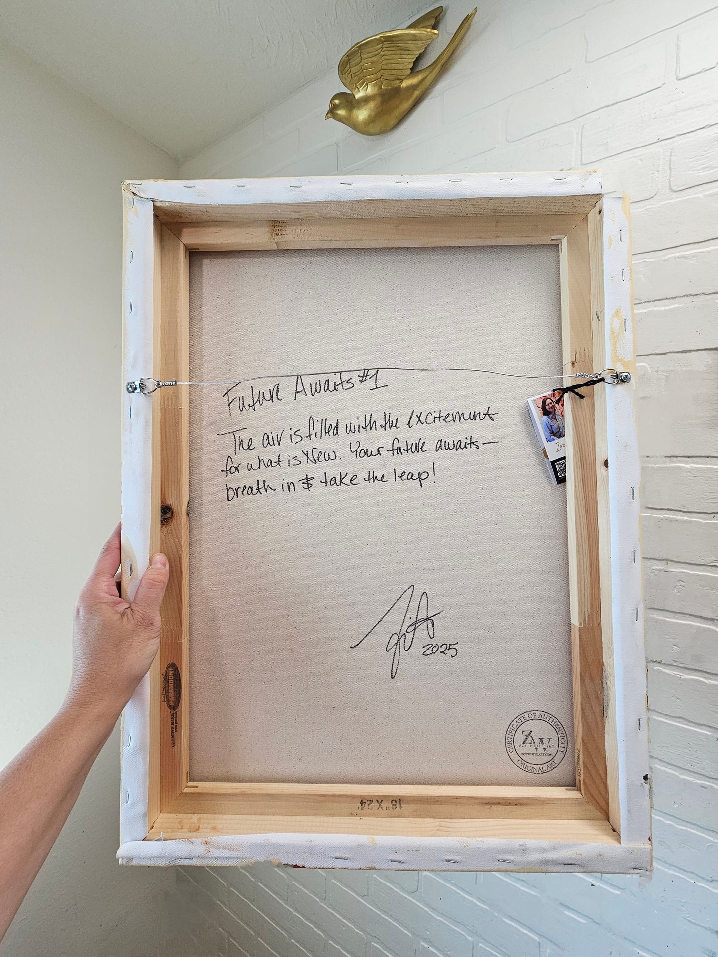 Future Awaits #1_ Poppy Flower Painting by Zoe White _ Acrylic on canvas