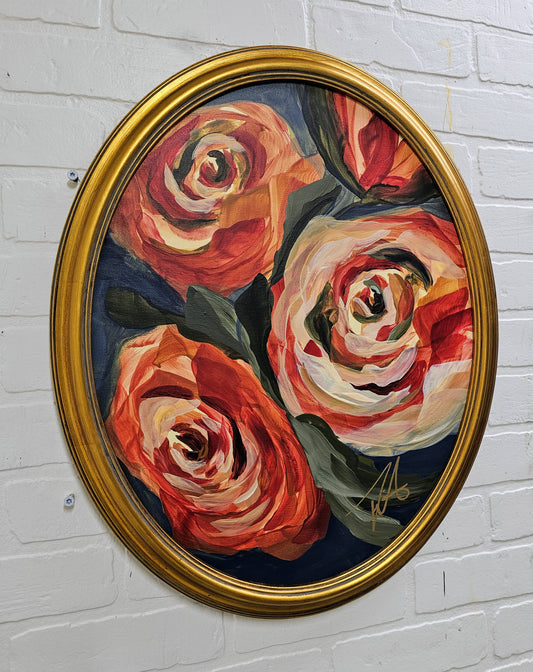 Boldness #1 _Rose Flower Painting by Zoe White _ Acrylic on canvas
