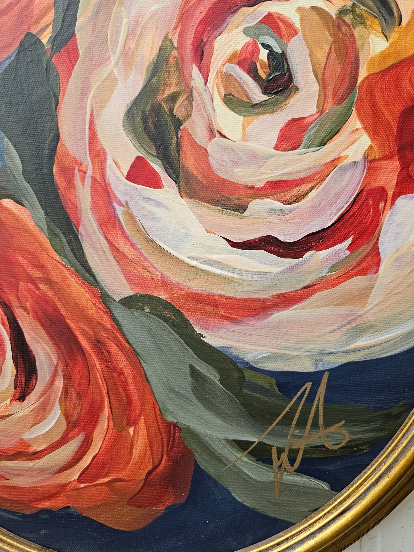 Boldness #1 _Rose Flower Painting by Zoe White _ Acrylic on canvas