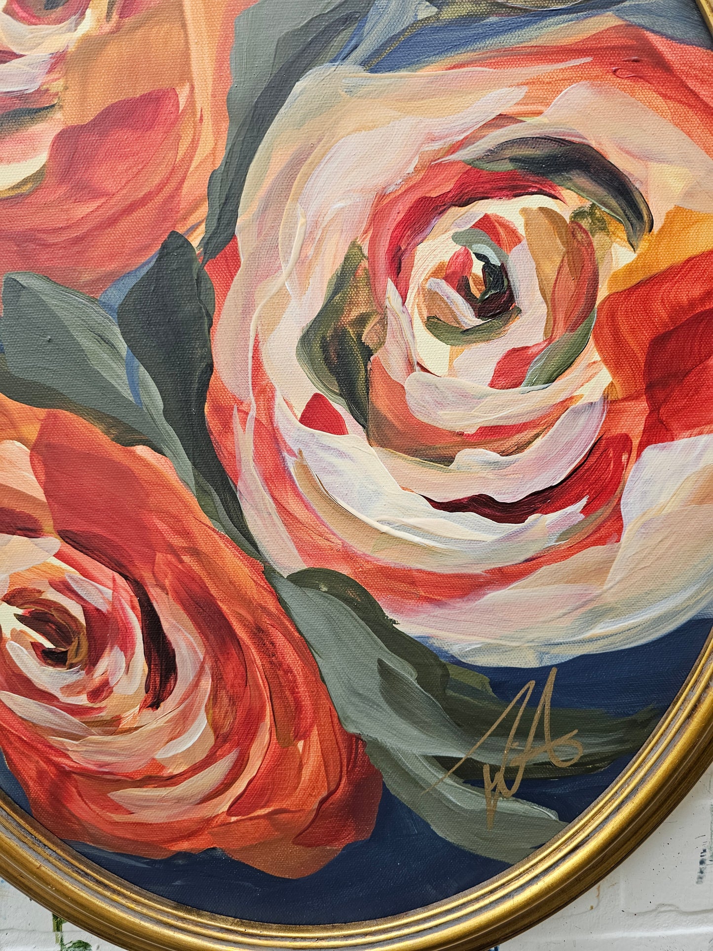 Boldness #1 _Rose Flower Painting by Zoe White _ Acrylic on canvas