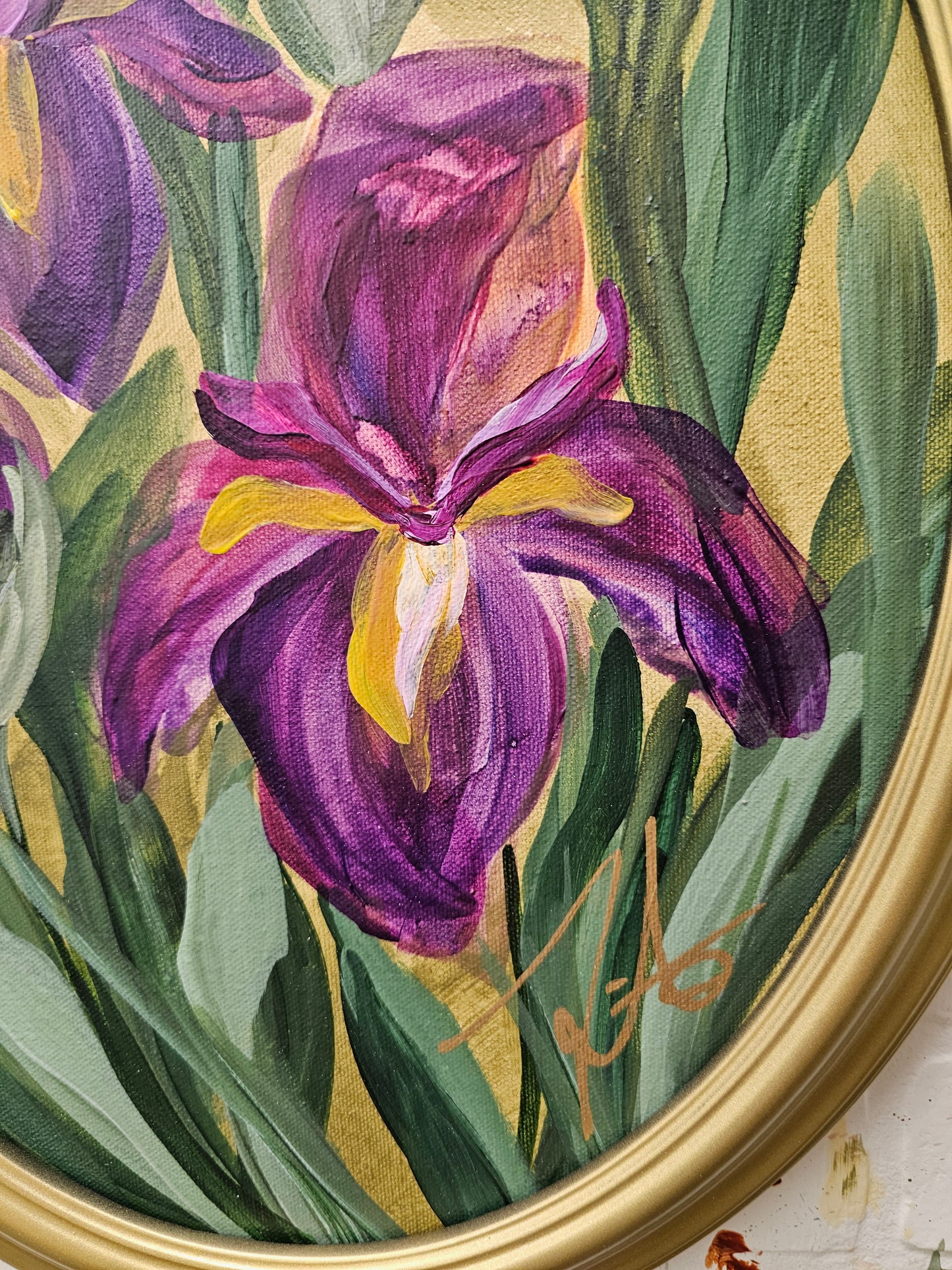 🔴SOLD New Dawn #3_ Irises Painting