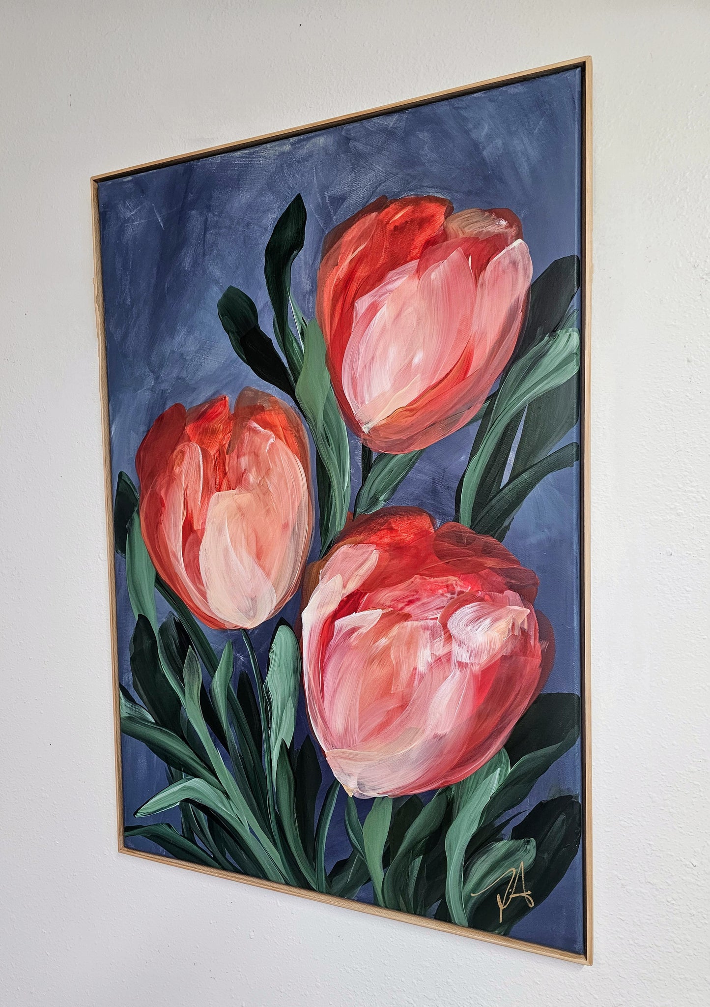 Embrace _ Tulip Flower Painting by Zoe White _ Acrylic on canvas