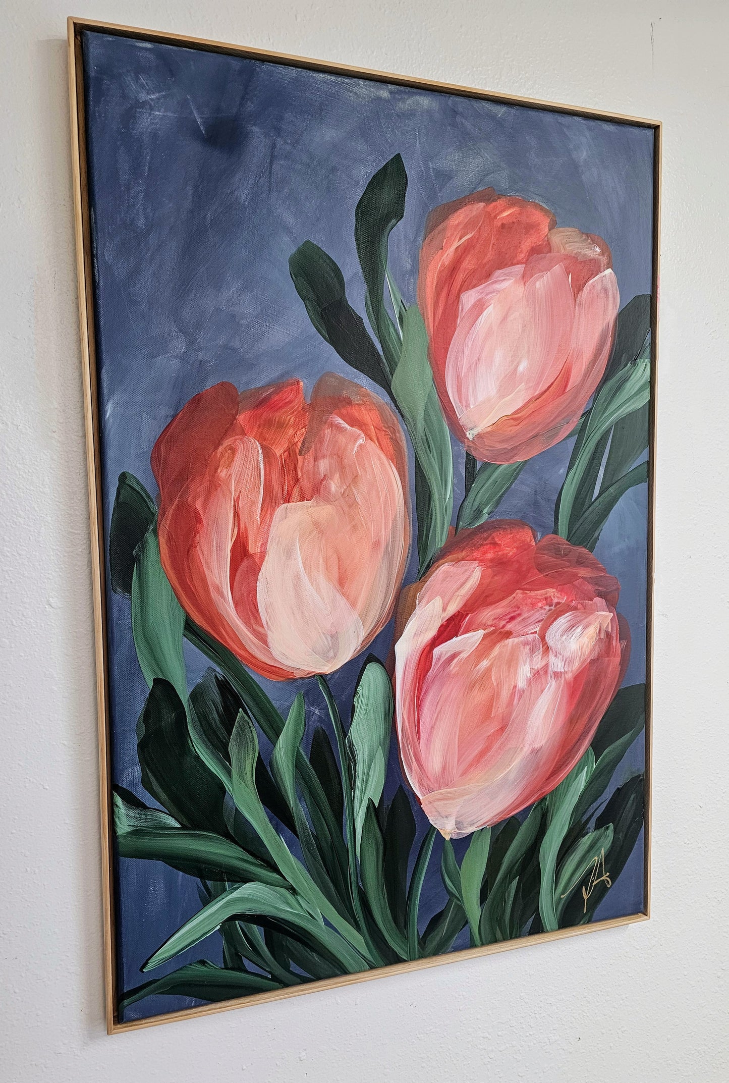 Embrace _ Tulip Flower Painting by Zoe White _ Acrylic on canvas