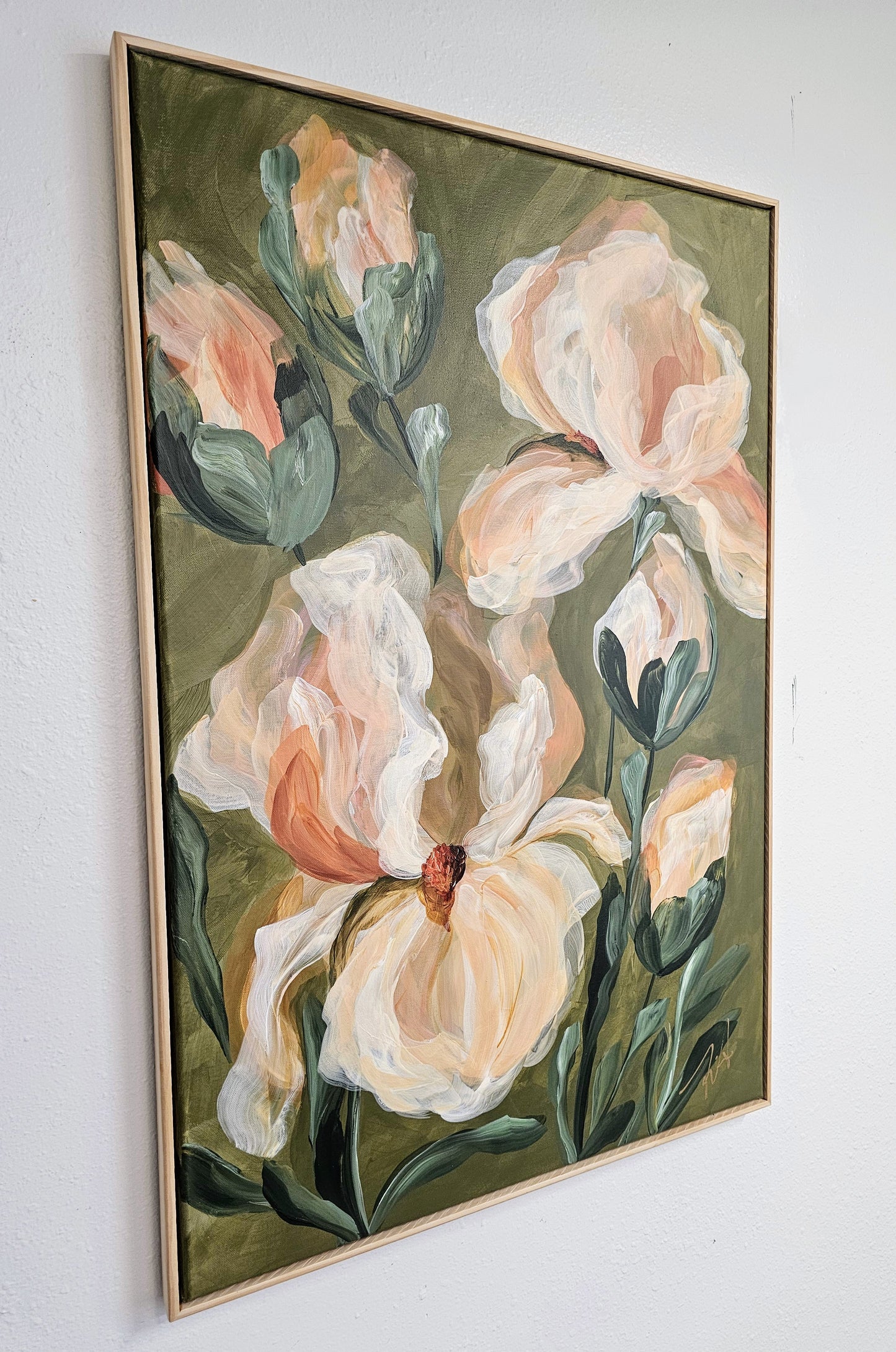Faithful _Irises Flower Painting by Zoe White _ Acrylic on canvas