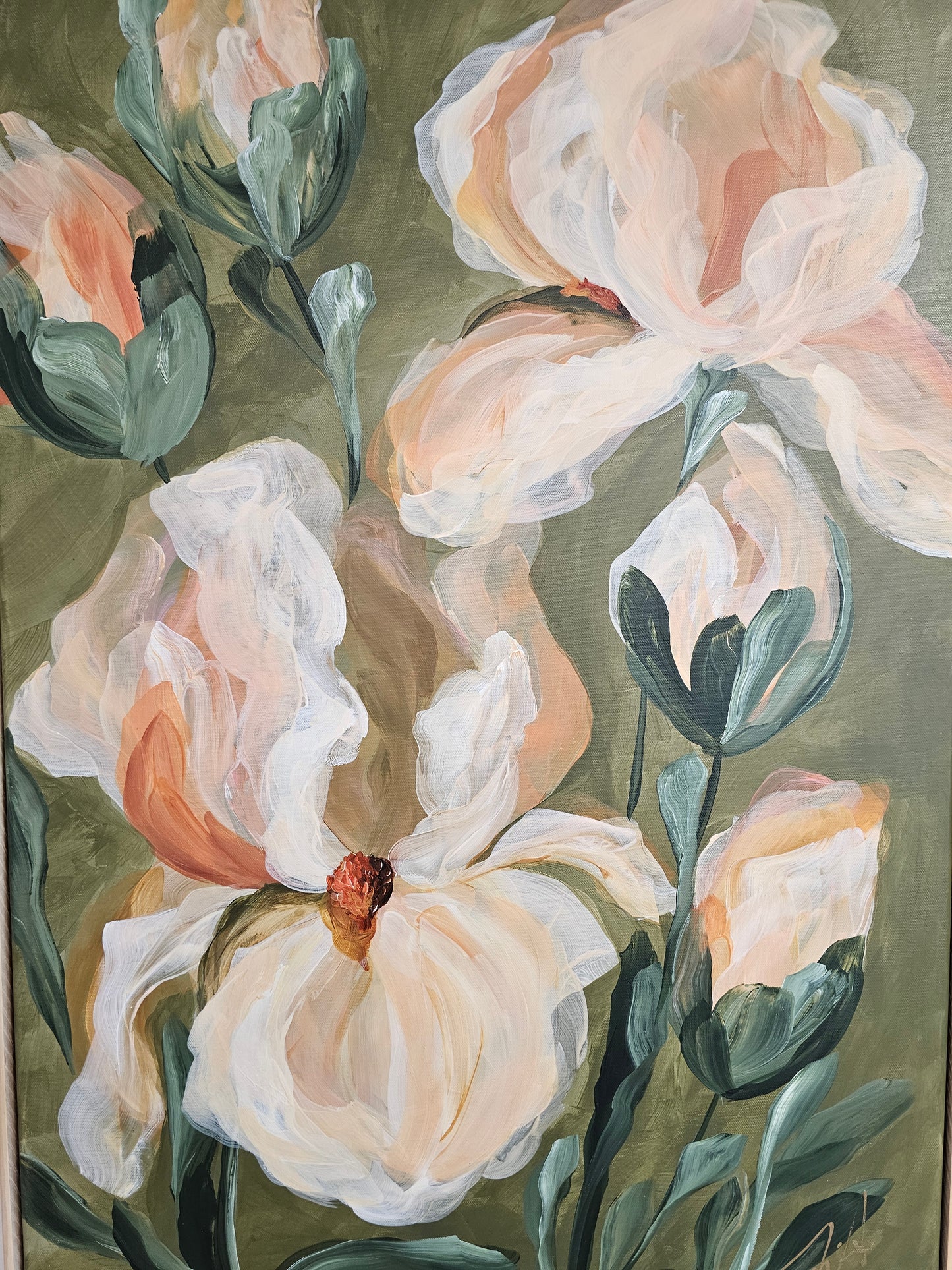 Faithful _Irises Flower Painting by Zoe White _ Acrylic on canvas