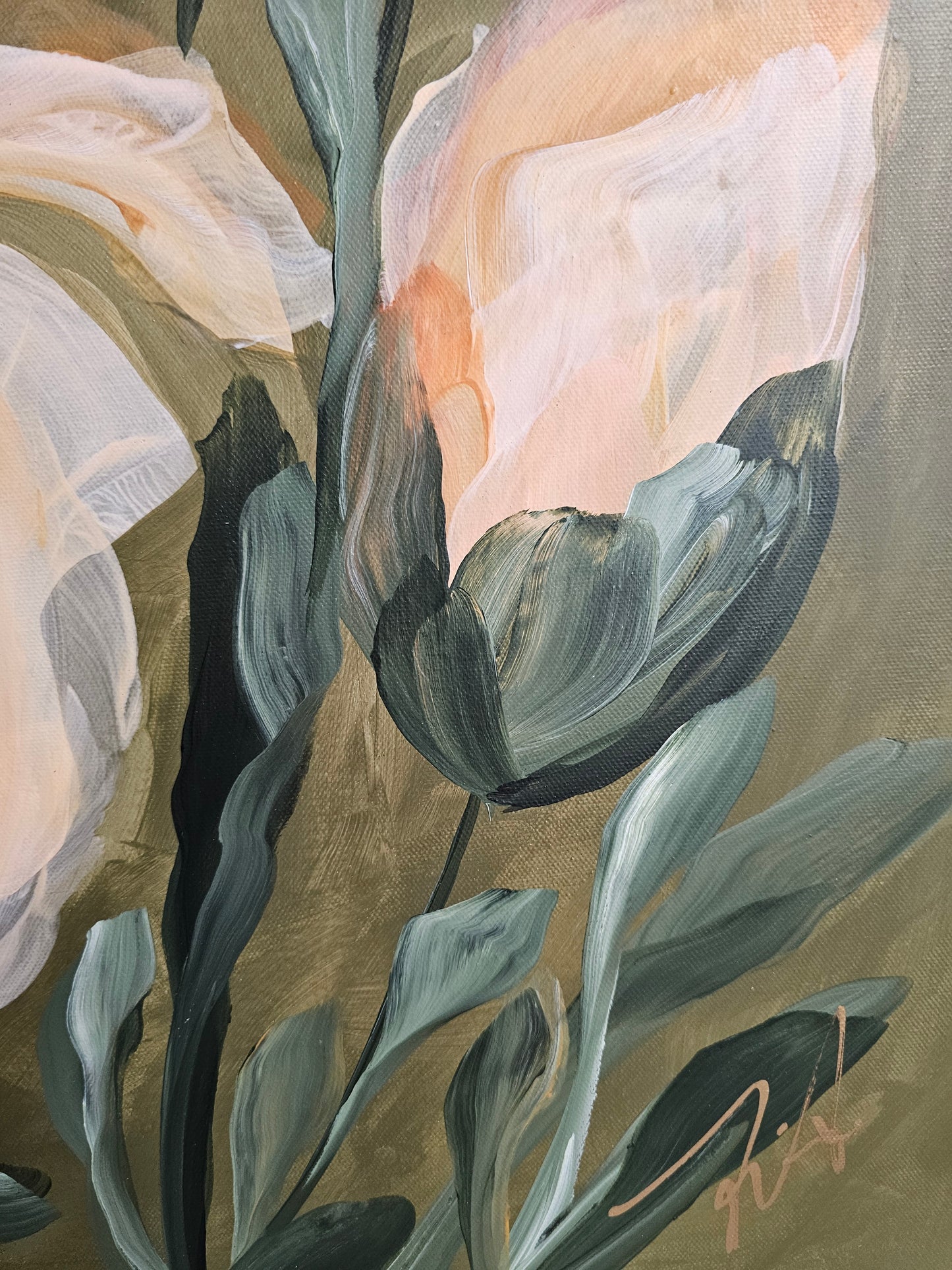 Faithful _Irises Flower Painting by Zoe White _ Acrylic on canvas
