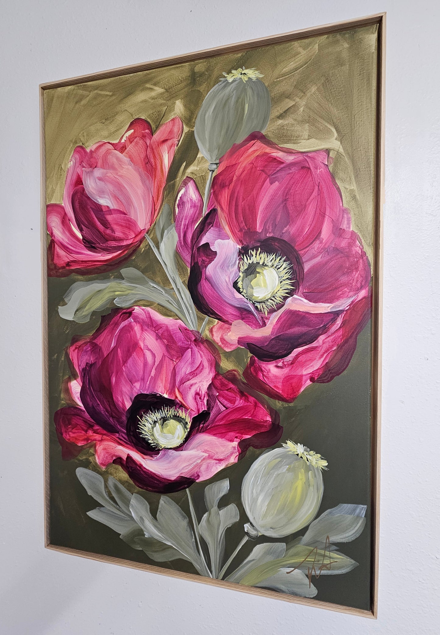 Lovely #6_Poppy Flower Painting by Zoe White _ Acrylic on canvas