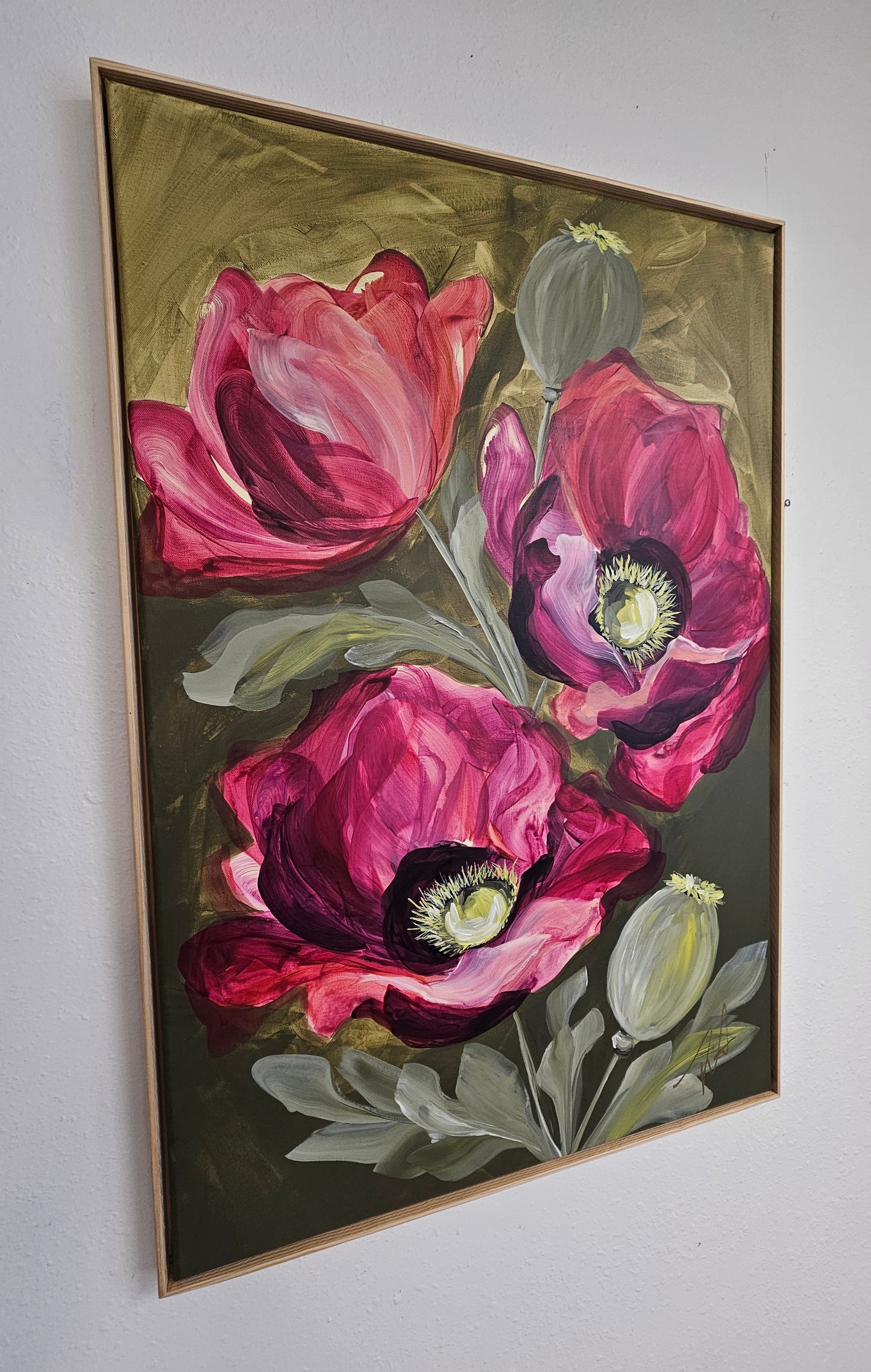 Lovely #6_Poppy Flower Painting by Zoe White _ Acrylic on canvas