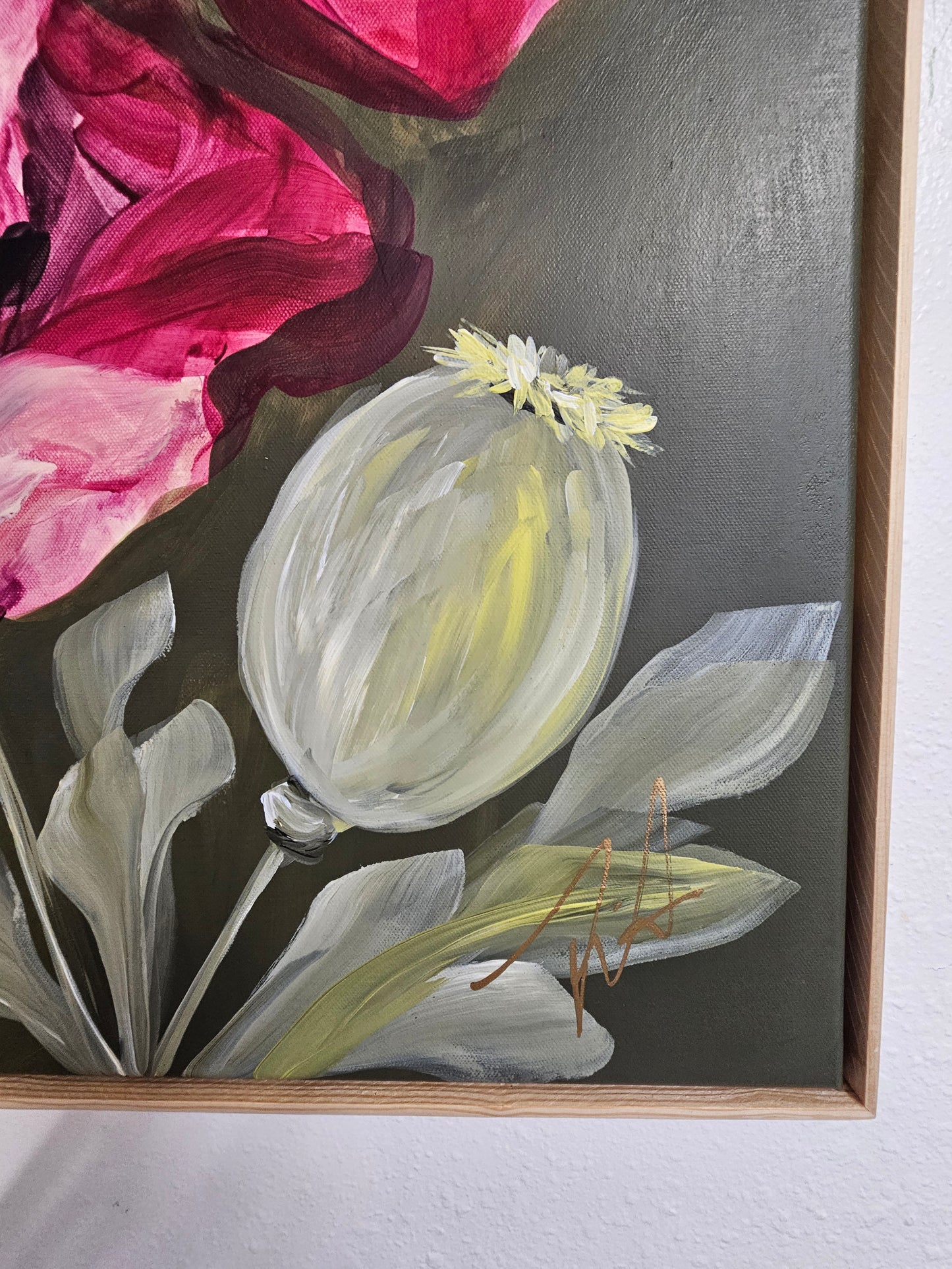 Lovely #6_Poppy Flower Painting by Zoe White _ Acrylic on canvas